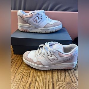 White/pink new balances